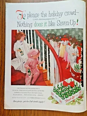 1956 7up Soda Pop Ad Christmas Holiday Little Staircase Peepers Case 7up • $4