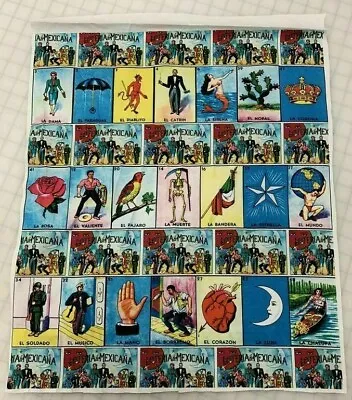 100% COTTON FAT QUARTER 18 X21  / MEXICAN LOTERIA FREE SHIPPING/NEW! • $6.99