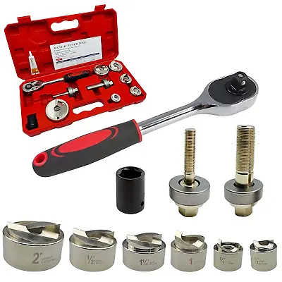 Manual Knockout Hole Punch Driver Kit 1/2 To 2 Inch Electrical Conduit Hole Cutt • $108.07