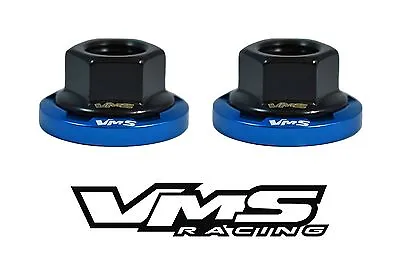 6 Vms Racing Strut Tower Dressup Blue Washers & Black Flange Nuts For Mitsubishi • $39.95