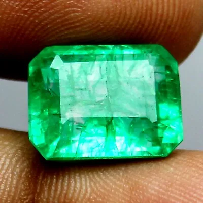£13.67 • Buy Colombian Green Emerald Cut Emerald 10.20 Ct Ring Size Loose Gemstone Certified