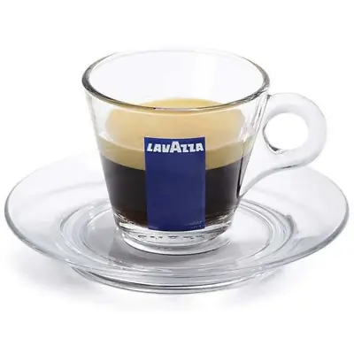 Lavazza Espresso Glass Cups & Saucers (6 X 70ml) • £25.99