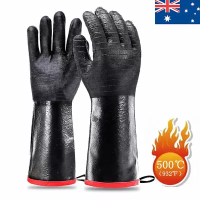  932°F Heat Resistant Non-Slip BBQ Gloves Waterproof Fireproof Grilling Gloves • $27.12