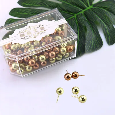 100 Counts Push Pins/Map Tacks With Beads Head For Cork Board Bulletin Pin Board • $9.99