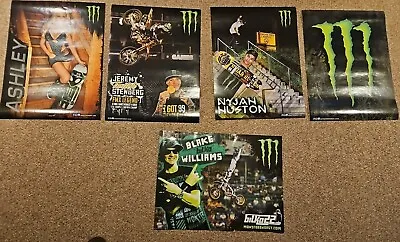 5ct Lot Monster Energy Posters Jeremy Twitch Stenberg Ashley Nyjah Huston Blake • $45