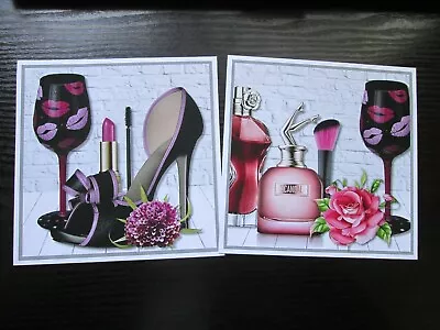 NEW === 2 X (6X6) WINE  / SHOES & LADIES ACCESSORIES --- Large Card Toppers • £1.50