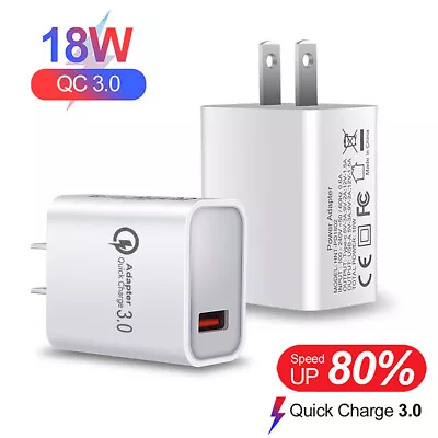 18W QC 3.0 USB Charger PD Fast Power Adapter For IPad IPhone 13 Pro Max/12 Pro • £5.99