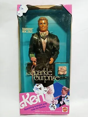 VTG Sparkle Surprise Ken Doll #3149 Mattel 1991 Bracelet And Rose For Barbie • $39.99