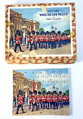 Vtg Hayter Victory Wood Jigsaw Puzzle London Foot Guards W/Box Made In England • $16.95