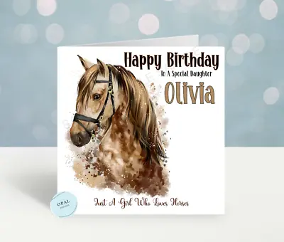 Personalised Birthday Card Horse Ladies Girls Daughter Niece Sister  Teenager • £2.99