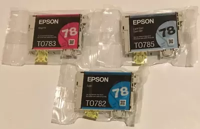 3 Genuine Epson 78  Ink Cartridges Light Cyan Magenta Cyan - New • $19.99