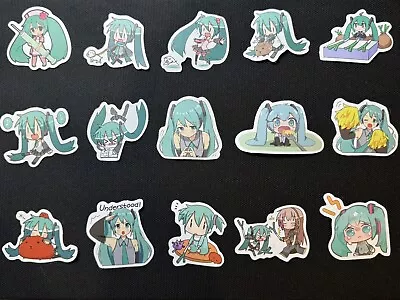 15 Stickers Chibi Cute Hatsune Miku Sticker Lot Anime Manga Decal 1.5”x1.5” • $2.85