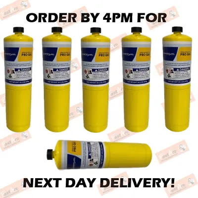 6 X Mapp Map Pro Plus Gas Disposable Bottle Plumbers Burner Cylinder 400g • £44.99