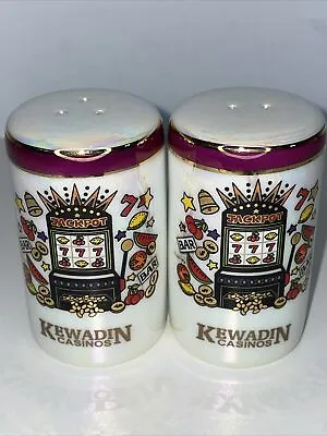 $9.99 • Buy Vintage Kewadin Slot Machine 777 Ceramic Salt & Pepper Shakers 3  Collectible