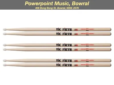 Vic Firth 7A American Classic Hickory Drumsticks Nylon Tip 3 X Pairs • $85