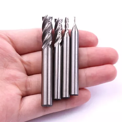 Blade 1mm 3mm 6mm 8mm Straight End Mill 2 /4 Flute Milling Cutter Drill Bit Kit  • £2.82