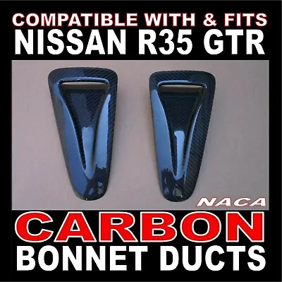 Real Carbon Fibre Bonnet Air Intake Naca Ducts Set  Fits  Nissan R35 GTR • $233.65