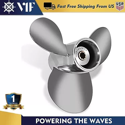 OEM 9 7/8x10 1/2 Stainless Steel Boat Propeller Fit Yamaha 20-30HP 10 Spline RH • $129.99