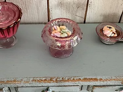 Dollhouse Miniature Cranberry Candy Dish & Candy  By Philip Grenyer • $19