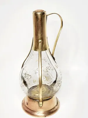 Vtg Brass/Glass Musical Liquor Bottle/Decanter Plays  How Dry I Am -Japan-10.5  • $29.98