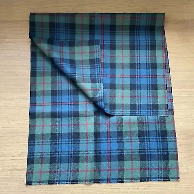 Murray Atholl Muted Tartan Fabric Medium Weight 100% Wool 81.5cm  X 40.5cm • £24