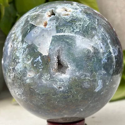 1781g Natural Moss Agate Ball Quartz Crystal Sphere Reiki Meditation Decoration • $0.63