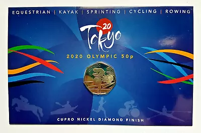 2021 50p TOKYO OLYMPIC 2020 - Cycling - Diamond PROOF Fifty Pence Coin # 1 GIB • £23.99