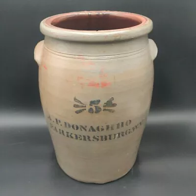 AP Donaghho Parkersburg WV 5 Gallon Crock 5g Salt Glaze Storage Container Jar • $800