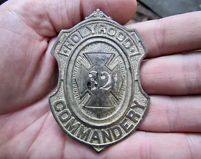 Vtg HOLYROOD COMMANDERY Belt Buckle 32nd Degree Masonic Templar Mason RARE VG+ • $17.77