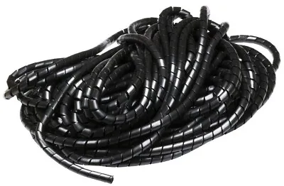 Spiral Wrap Black Natural Flexible Cable Tidy Tube Trunking Wire Loom Management • £11.50