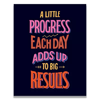 Big Results Hustle Focus Motivational Success Quotes Poster 11X14 Inches • $9.95