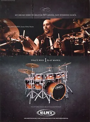 2007 Print Ad Of Mapex Orion Series Drum Kit W Waldo Madera Of Juanes • $9.99