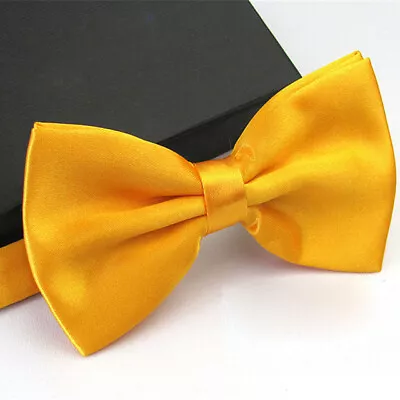 Mens Bowtie PreTied Adjustable Necktie Solid Color Formal Wedding Party Tuxedo • $5.99