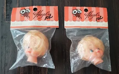 SET Of 2 Vintage Hazels Vinyl Craft Girl Doll Heads HR-6030 NEW SEALED • £19.24