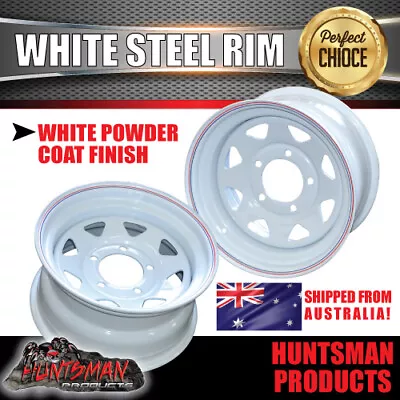 16x8 5 Stud White Steel Wheel Rim 0 Offset 5/150 PCD SUIT Landcruiser • $101