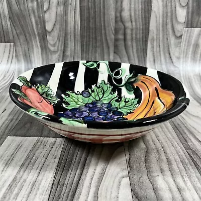 Vicki Carroll Pottery 12 1/2” Serving Bowl Bon Appetit Signed • $40