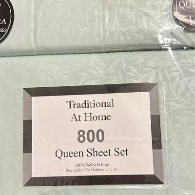 Transitional At Home 6pc Queen Sheet Set Mint Green Deep Pockets  • $50