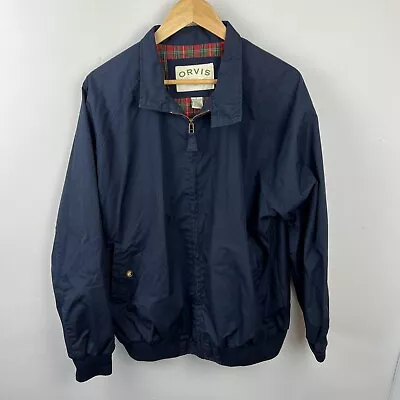 £39.99 • Buy Orvis Tartan Lined Bomber Harrington Jacket Blue Men's Size Large Smart Casual 
