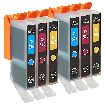 6 C/M/Y Ink Cartridges To Replace Canon PGI-525 & CLI-526 Compatible For PIXMA • £10.35