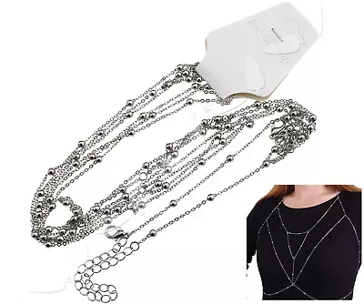 Gold/Silver Tassel Bikini Harness Necklace Lady Crossover Belly Waist Body Chain • £4.93