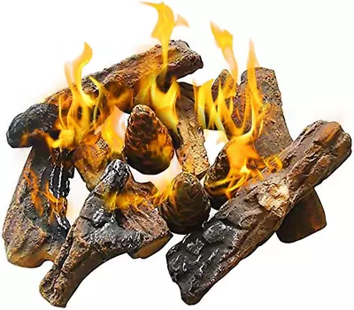 Ceramic Wood Logs For All Types Of Indoor Ventless Or Outdoor Fireplaces • $64.50