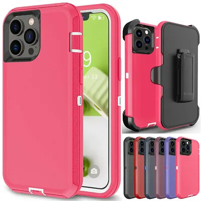 $15.95 • Buy For IPhone 13 12 Mini 11 Pro XS Max XR 3in1 Shockproof Case Cover With Belt Clip