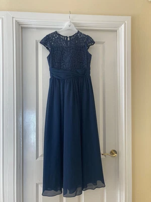 £20 • Buy Full Length Navy Blue Prom Evening Dress Age 12 By Paisley Of London Worn Twice