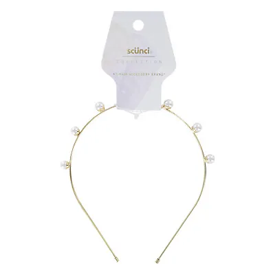 Scunci Collection Pearl Double Gold Metal Headband 1-Piece • $6.95