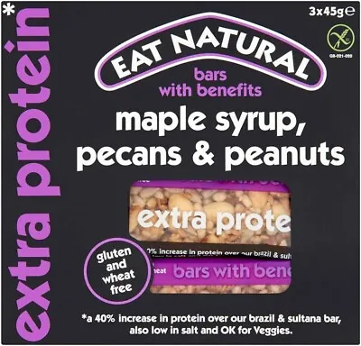 Eat Natural Maple Syrup Pecan & Peanut Nut Bars - 12x45g • £18.99