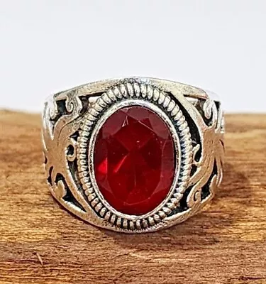 Popular Red Garnet Gemstone Ring 925 Sterling Silver Handmade Men's Ring All S25 • $17.51