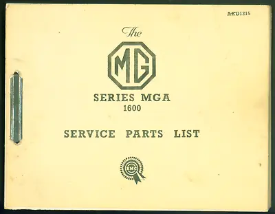 Vintage BMC MG MGA 1600 Service Parts Manual ADK1215 • $75