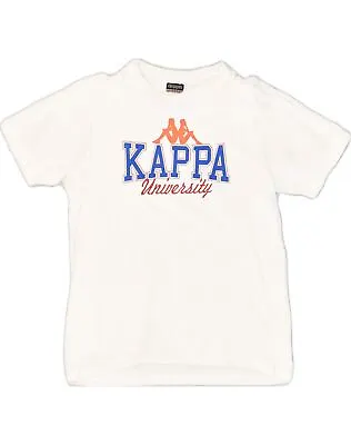 KAPPA Mens Graphic T-Shirt Top Large White Cotton VL06 • £8.69