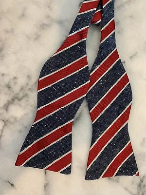 New With Tags Tommy Hilfiger Red White Blue Striped Self Tie Bow Tie Bowtie • $27