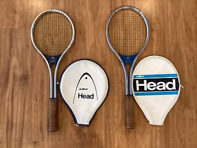 Vintage Amf/head  Master  Aluminum Tennis Racquets (4 1/4l & 4 1/2m)with Covers • $25